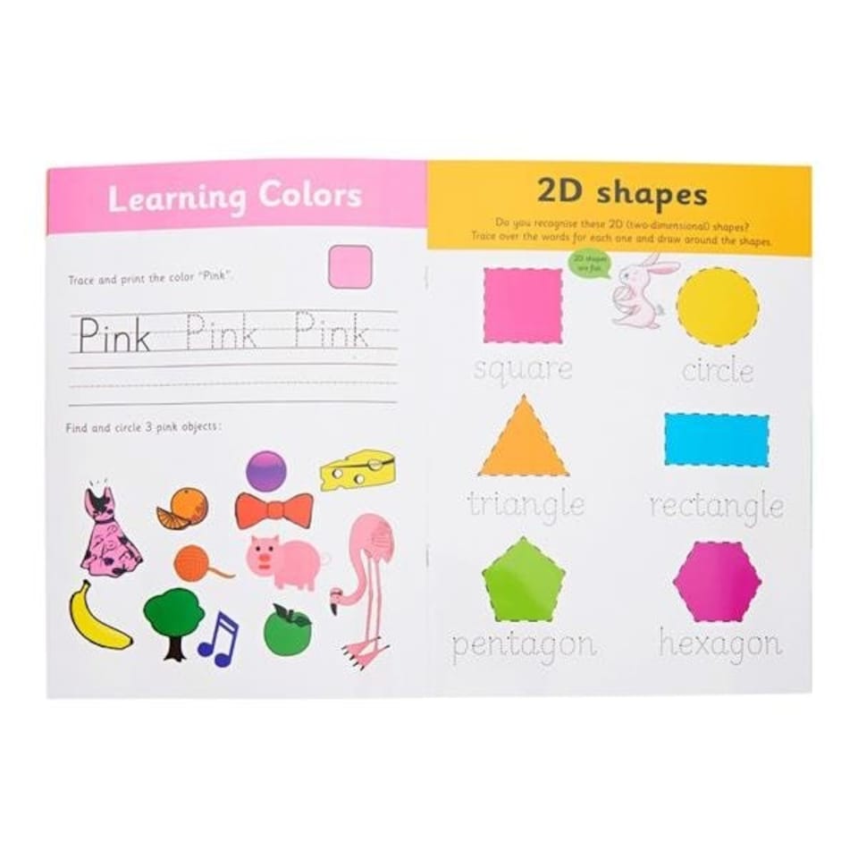 A4 14 Pages Wipe Clean Activity Colours and Shapes Book With Pen by ...