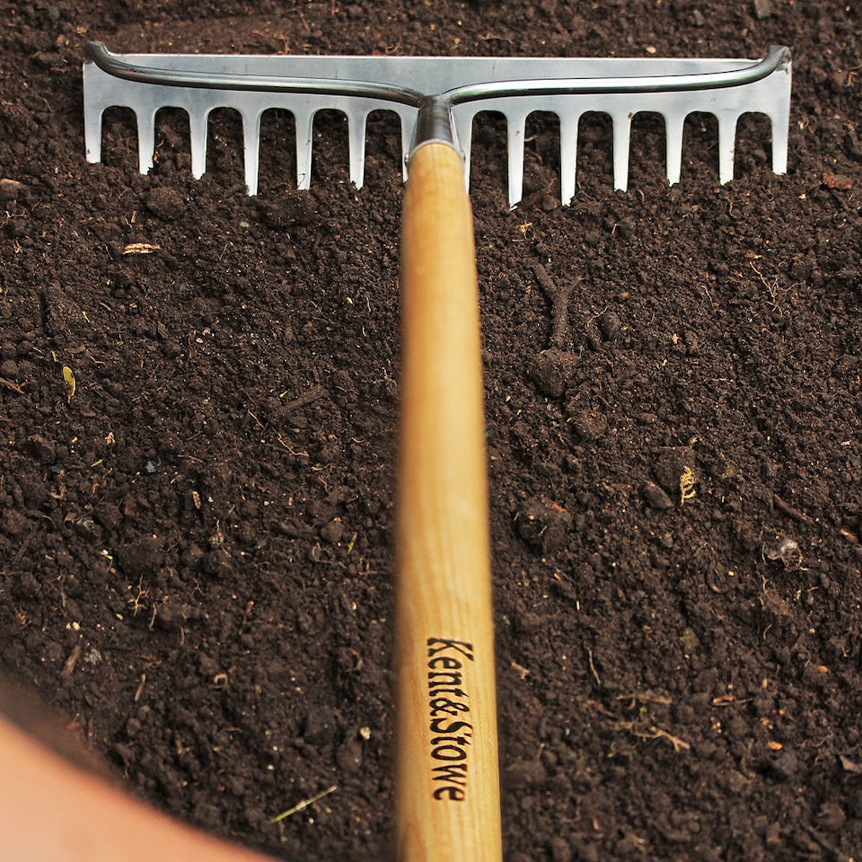 image 1 of Kent & Stowe Stainless Steel Long Handled Soil Rake | Multi | 1 x Soil Rake