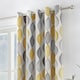 image 2 of Fusion Lennox Eyelet Curtains Grey/Ochre