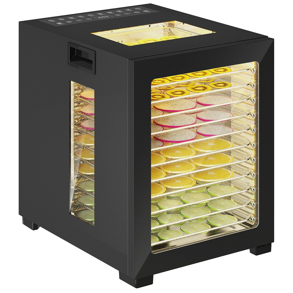 image 1 of HOMCOM Food Dehydrator with 12 Stainless Steel Tray, 850W Food Dryer Machine