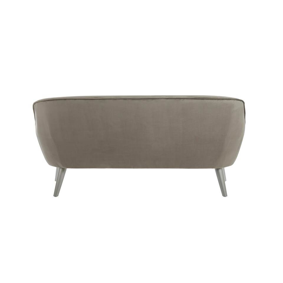 image 1 of Interiors by Premier Grey Velvet Sofa with Silver Wood Legs, Easy to Maintain Velvet Corner Sofa, Stain-Resistant Dinner Sofa