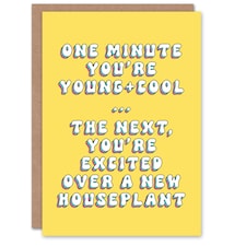 Excited Over Houseplants Humour Joke Her Funny Birthday Card