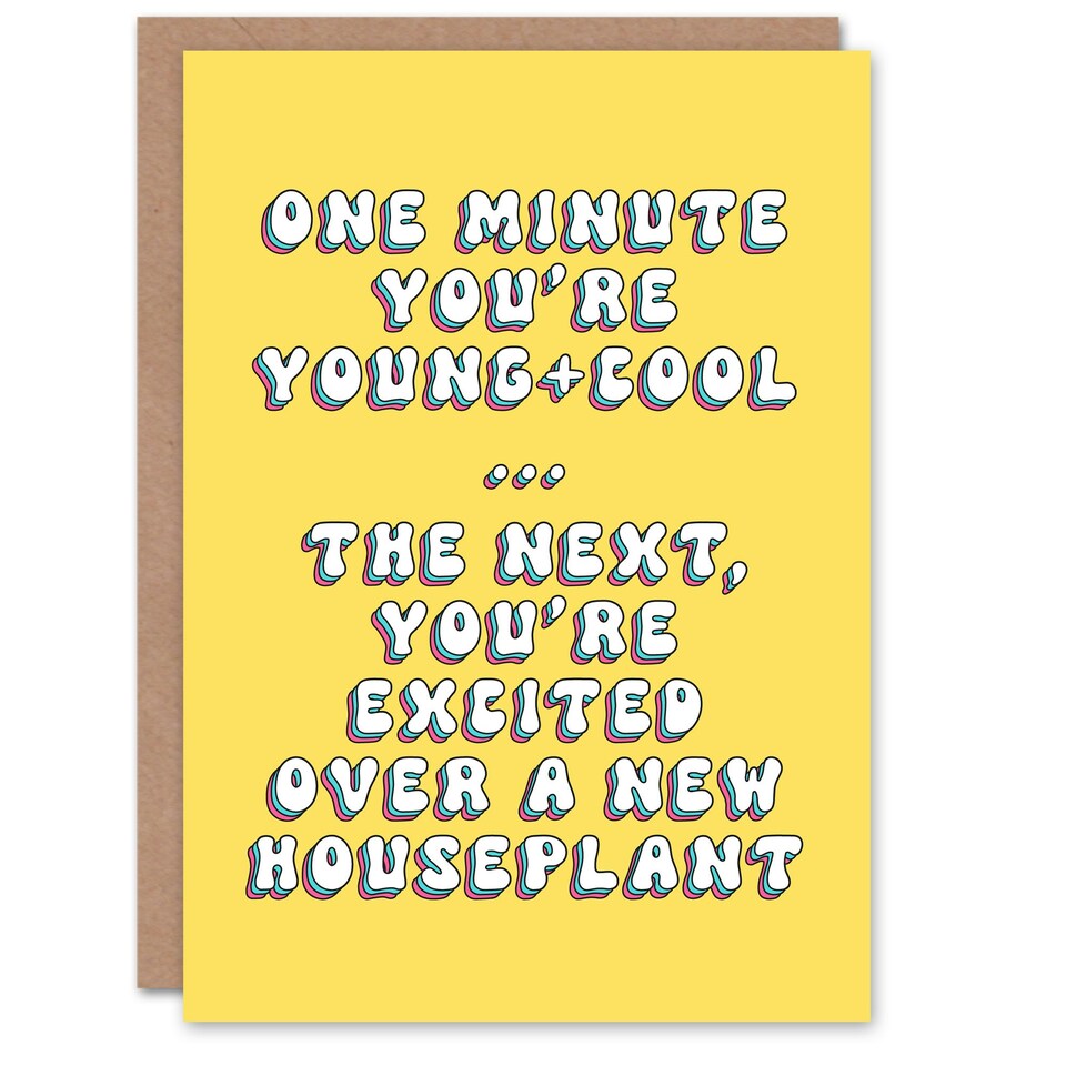 image 1 of Excited Over Houseplants Humour Joke Her Funny Birthday Card