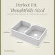 image 5 of 795mm -  2 Bowl Fireclay Butler Kitchen Sink -  Full Weir  & Wastes