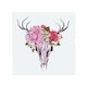 image 1 of Deer Animal Skull With Flowers And Feathers Splash Back | White