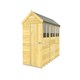 image 1 of 5 x 12 Feet Apex Shed - Single Door With Windows - Wood - L358 x W147 x H217 cm Brown