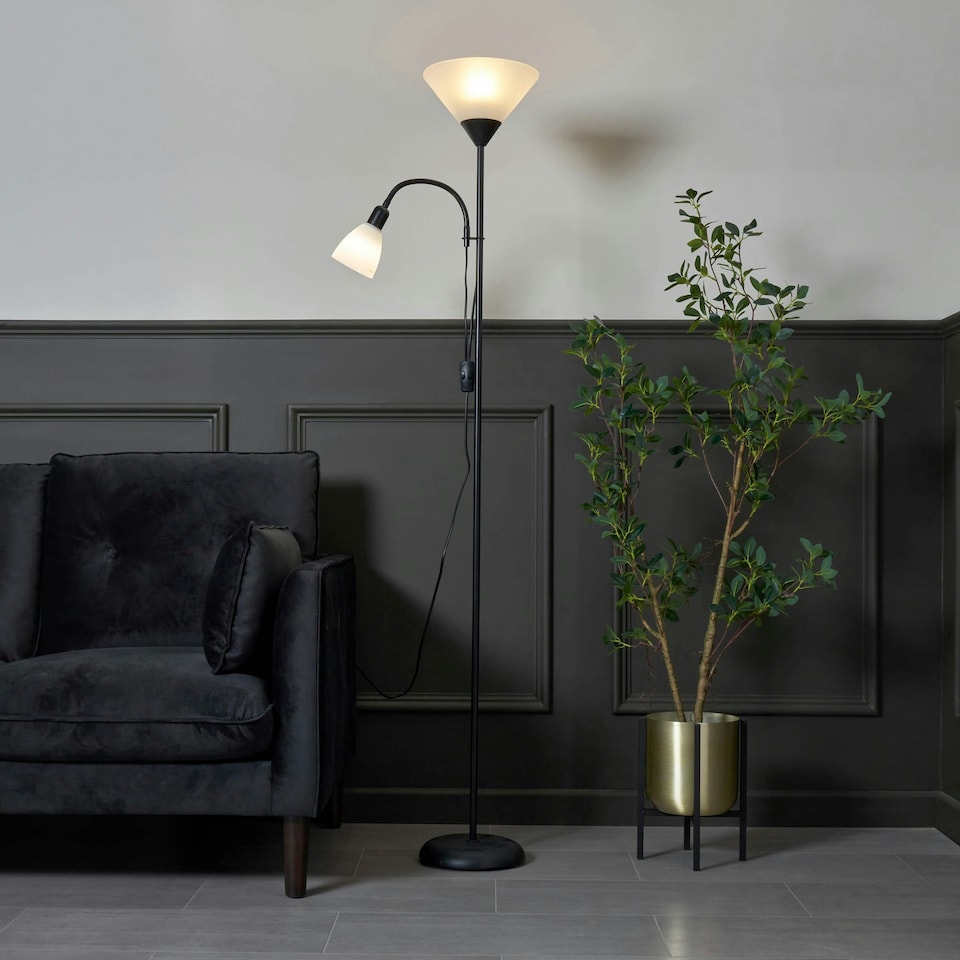 image 1 of BHS Mother & Child Floor Lamp, Black