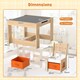 image 9 of COSTWAY Kids Table and Chairs Set Wooden Table Natural