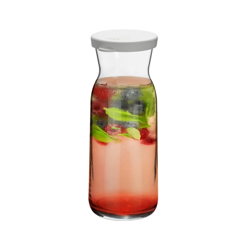 image 1 of Argon Tableware Brocca Glass Carafes with Silicone Lids - 700ml - Pack of 2