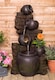 image 1 of York 3-Tier Cascading Jars Garden Outdoor Water Feature Fountain & Planter with Lights H120cm