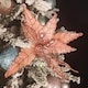 image 5 of 68cm Frosted Light Coral Pink Poinsettia Stem Christmas Decoration