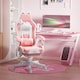 image 2 of HOMCOM Gaming Chair for Adults with Cat Ears, Faux Leather Reclining Computer Chair with Footrest, Lumbar Support and Headrest, Height Adjustable Swivel Seat, Pink