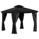 image 1 of Outsunny 3m x 3.7m Aluminium Outdoor Hardtop Gazebo Canopy 2-Tier Roof