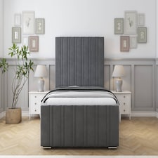 Sloomy Radcliffe Armour Coniston Bed Frame With Mattress With 50" Upholstered Headboard 4'6 Double