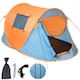 image 1 of 2 Man Pop Up Tent Waterproof For Camping Hiking Festival Mosquito Net Carry Bag | Orange | blue/orange | 220 x 130 x 95 cm | 1