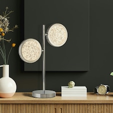 Lavinia 2 Light Chrome LED Table Lamp