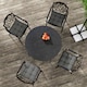 image 5 of Outsunny Set of 4 Outdoor Seat Cushions Water Repellent Seat Pads with Ties 