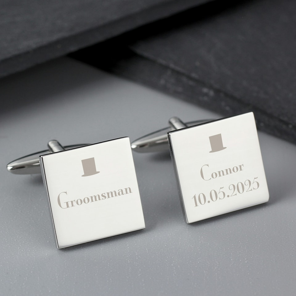 image 1 of Personalised Groomsman Cufflinks