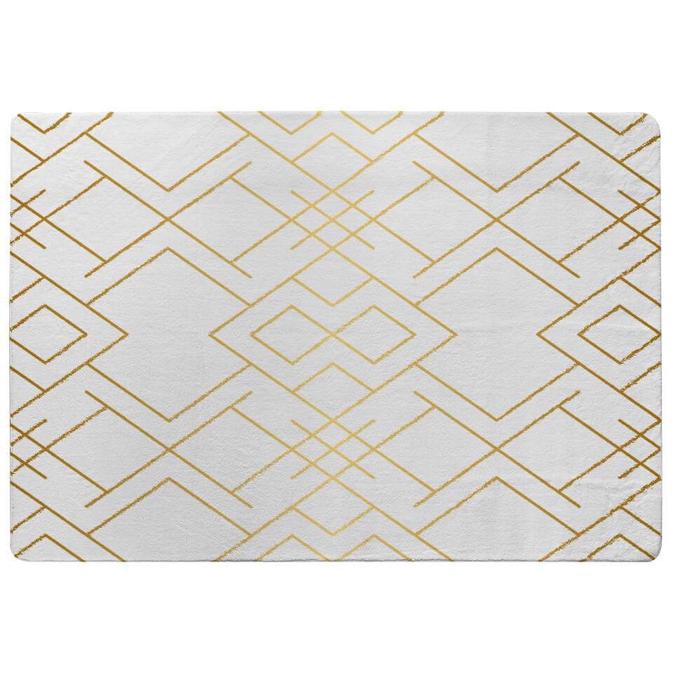 image 1 of Golden Geo Pattern Rug | Multi