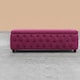 image 1 of 90cm Riga Ottoman Storage Box with Wooden Legs, Red Velvet Upholstered Chesterfield Storage Ottoman Box