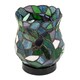 image 3 of Dragonfly Themed Open Top Blue and Green Stained Glass Tiffany Lamp