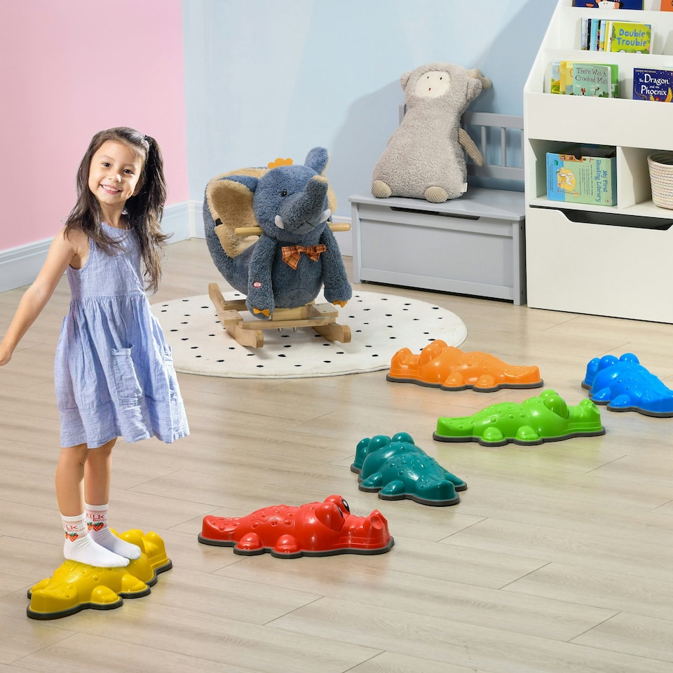 image 1 of ZONEKIZ 6PCs Kids Stepping Stones Sensory Toy w/ Anti-Slip Edge