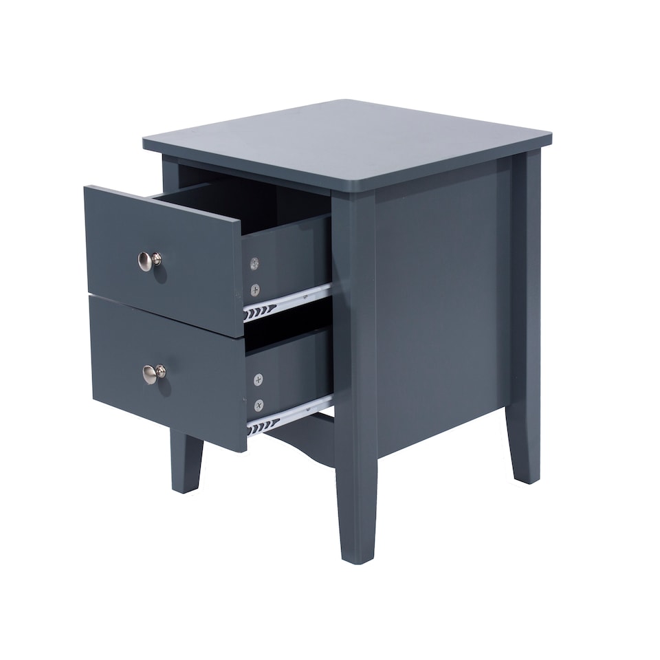 image 1 of Como 2 Drawer Petite Bedside Cabinet - Compact Shaker-Style Bedroom Storage | Blue | Blue | One Size | 1