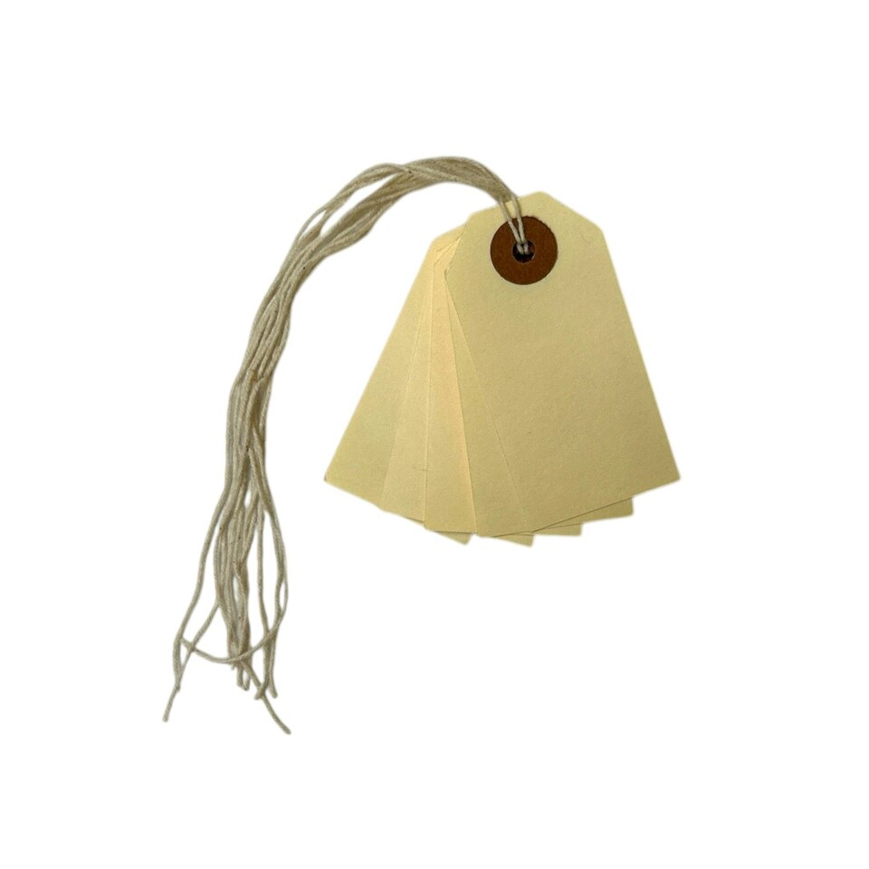 image 1 of Box of 1000 70mm x 35mm Ivory Strung Tags