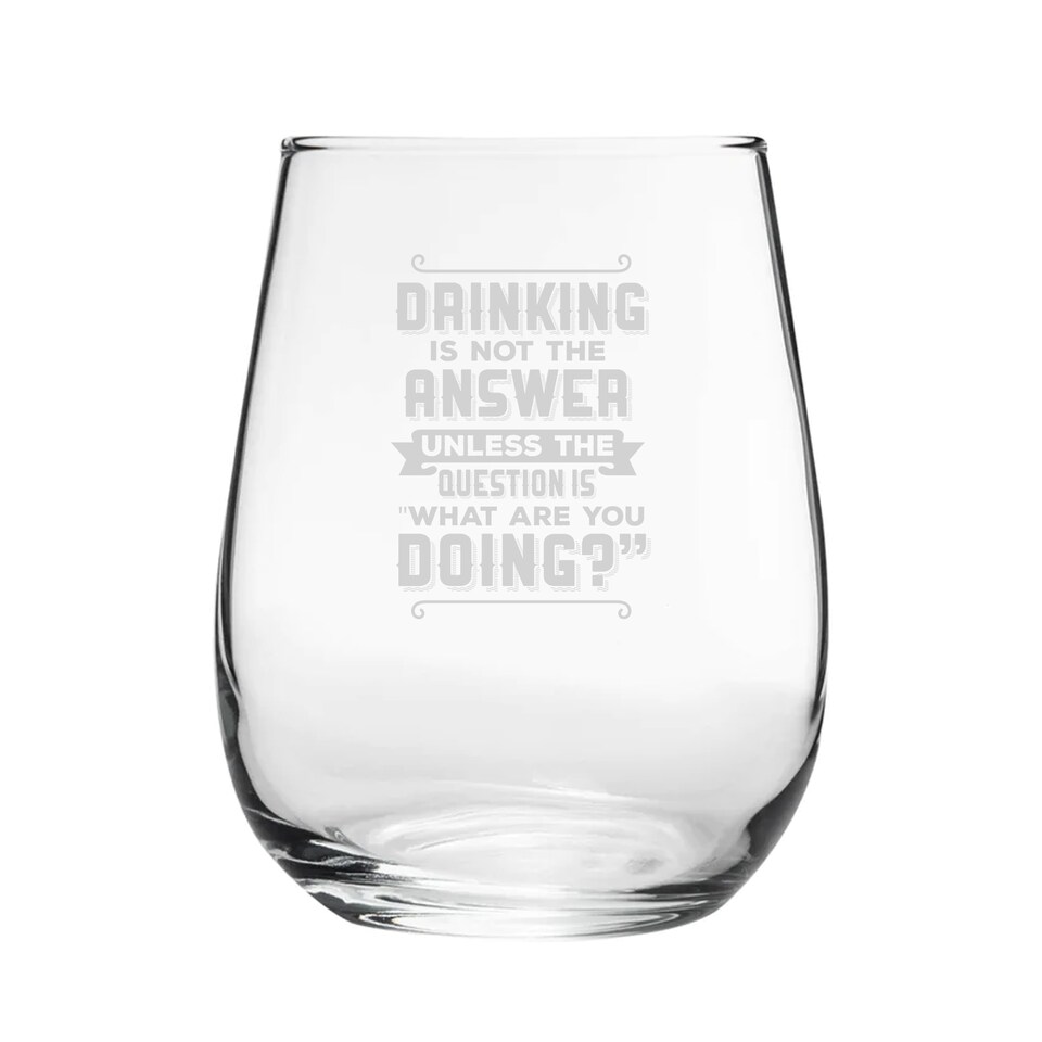 image 1 of Personalised Engraved Stemless Wine Gin Tumbler for Friend Birthday