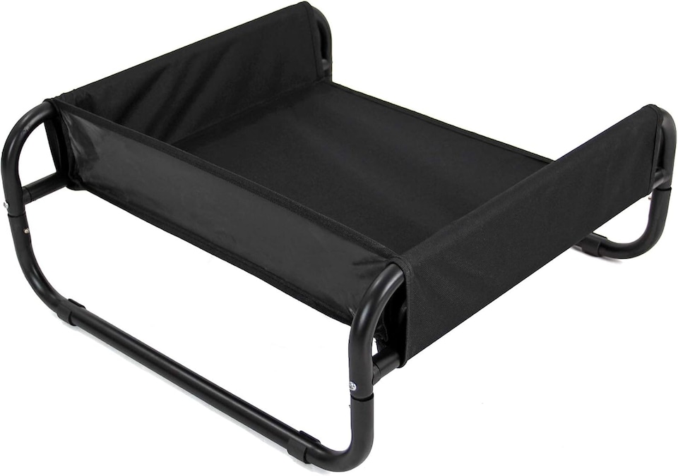 image 1 of Actiaspet Elevated Dog Bed Steel Frame Raised Pet Cot Black or Grey (Black, Small)