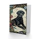 image 2 of Dog Lover Black Labrador Vintage Floral Pattern Animal Greeting Card