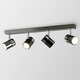 image 3 of ValueLights Modern 4 Way Straight Bar Ceiling Spotlight Fitting Black Chrome Finish | Black