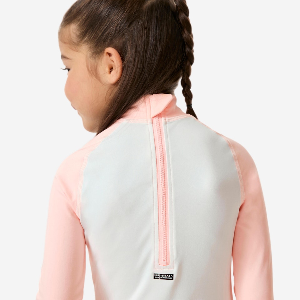 image 1 of Decathlon Baby/Kids’ Swimming Long Sleeve UV-Protection Suit Pink Print