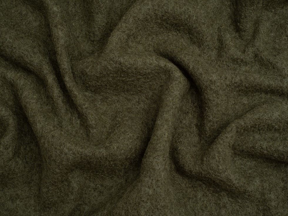 Minerva Core Range Green 100% Pure Boiled Wool Coating Fabric for Dressmaking, 140cm / 55" Wide - per metre