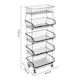 image 5 of Living and Home 5-tiered Kitchen Storage Rack with Casters | Black | 5 Tier
