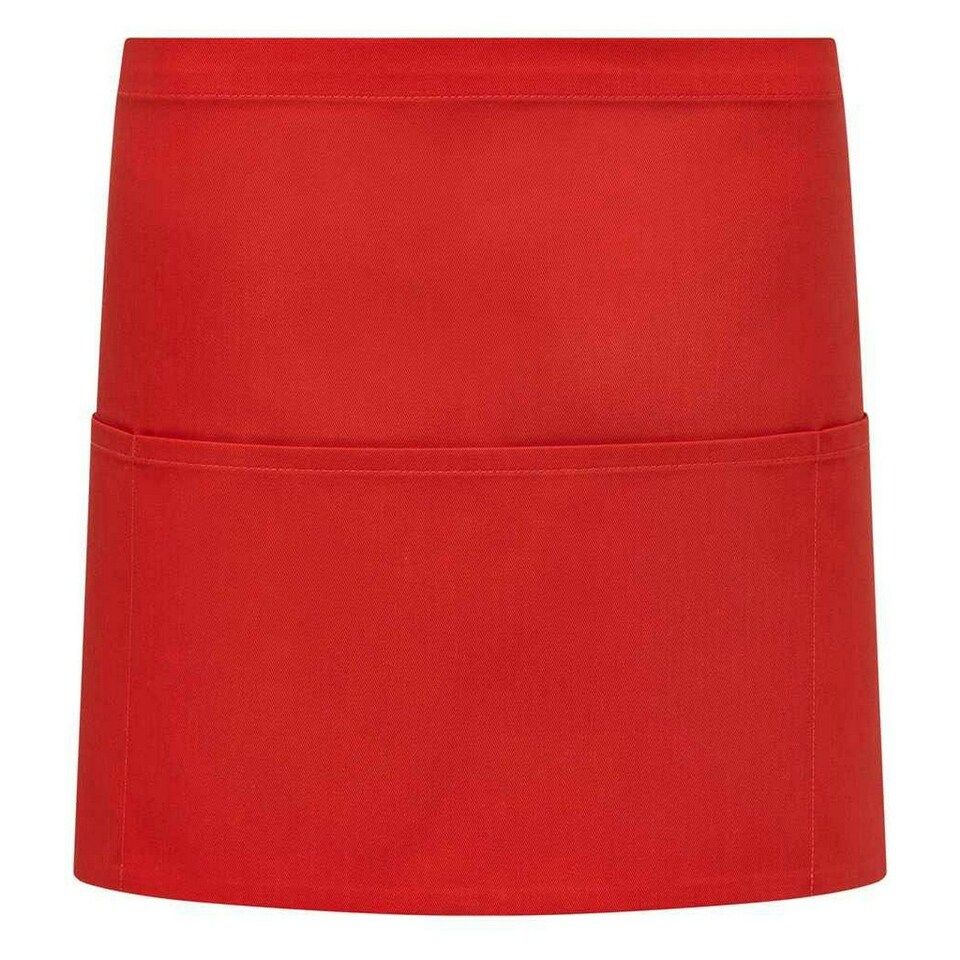 image 1 of Brand Lab Unisex Adult Organic Front Pocket Short Apron - Red - One Size