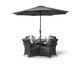 image 2 of Arizona Square 4 Seater Patio Dining Set with Ice Bucket Drinks Cooler | Grey | Grey