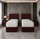 image 1 of 5ft Kingsize Zip Link 6x3 Length Maroon Plush Divan Bed Full Set 4 Drawers