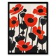 image 1 of Simple Poppy Flowers Bloom Graphic Design Black Framed Wall Art Print A4