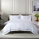 image 1 of Hampstead 100% Cotton Duvet Cover Set – 200 Thread Count with Inserted Ribbon & Oxford Pillowcases Blue | White | Double