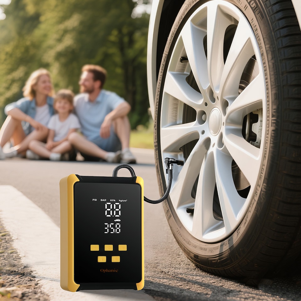 image 1 of 12V 150PSI Portable Air Compressor Dual Display LED Tire Inflator