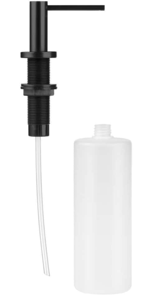 image 1 of Black Tip Soap Dispenser Replacement Refillable Kitchen Tank