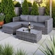 image 6 of Dunham Grey 4 Seat Rattan Sofa Set with Coffee Table