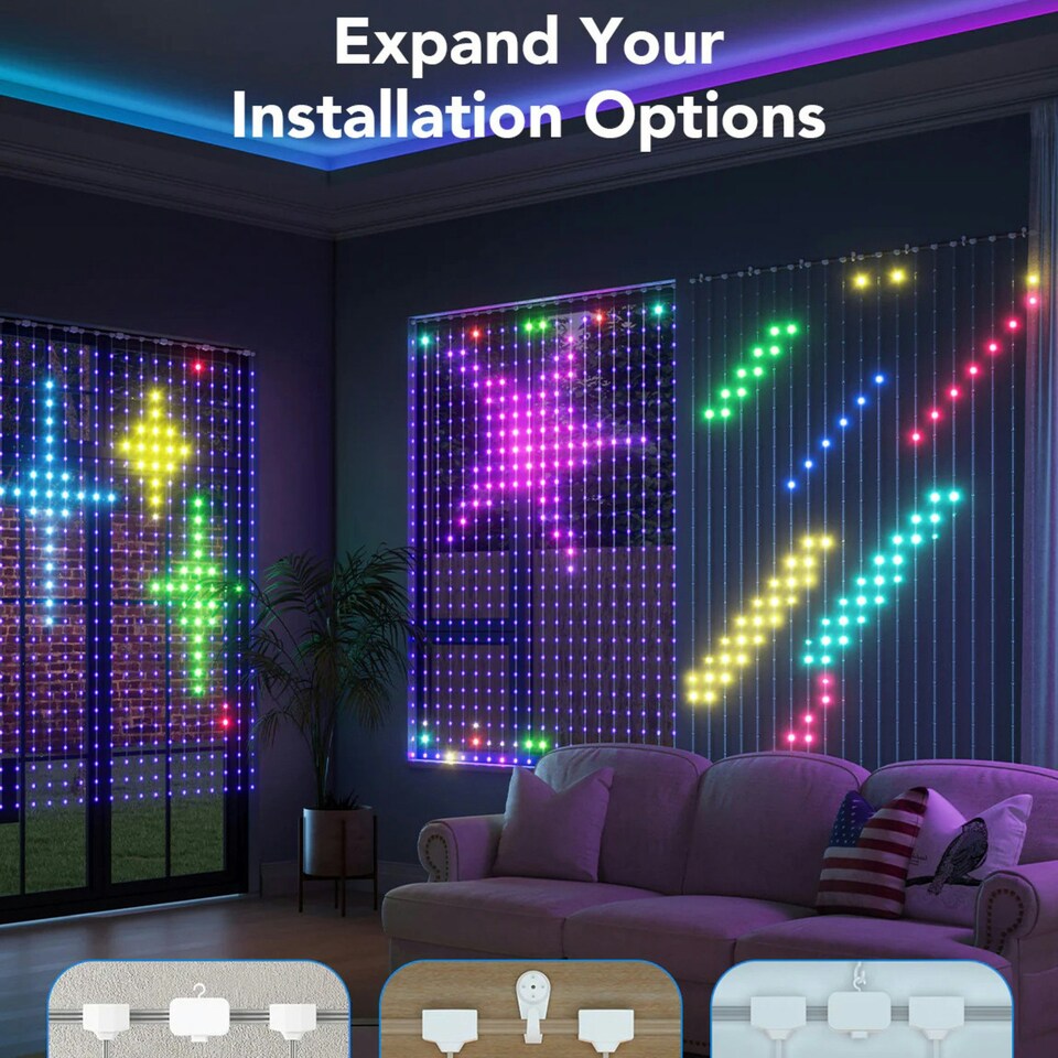 image 1 of Govee WIFI & Bluetooth Curtain Light