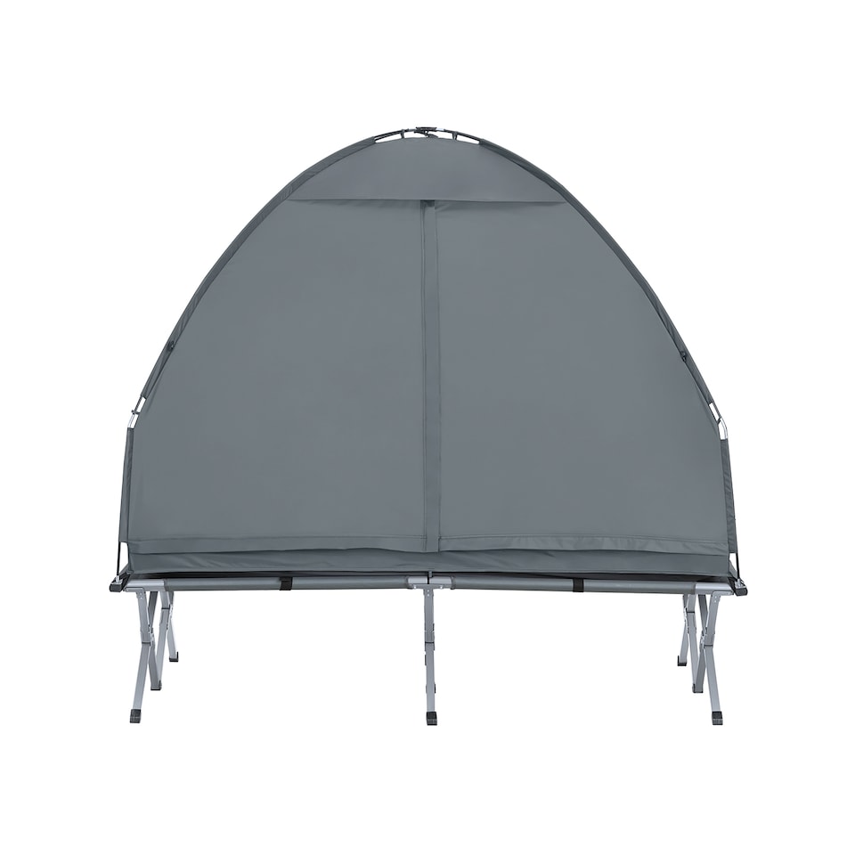 image 1 of SoBuy 2 Person Foldable Camping Tent with Bed, Air Mattress & Sleeping Bag, Gray, 75.9 x 57 x 74 in, 26.59 kg - OGS32-L-HG