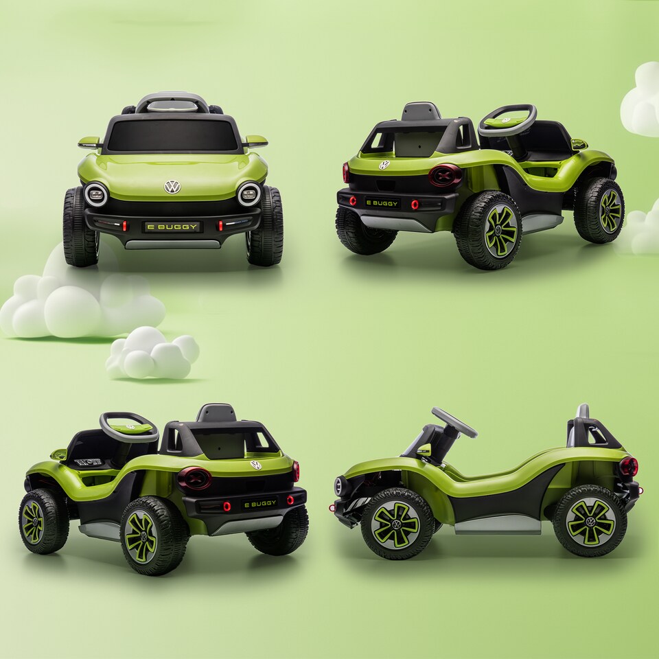 image 1 of AIYAPLAY Volkswagen E-Buggy Licensed Electric Car for Kids, 12V Kids Electric Ride on with Remote Control, Suspension, Slow Start, LED Lights, USB, Music, Horn, for Ages 3-6 Years, Green