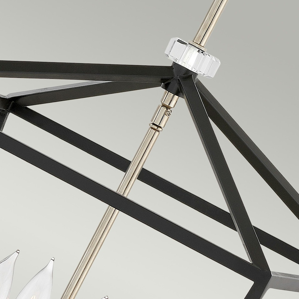 image 1 of Hinkley Stinson Lanterns Pendant Ceiling Light Black with Polished Nickel