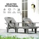 image 5 of Outsunny Set of 2 Resin Reclining Sun Loungers for Garden, Dark Grey 