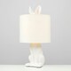 image 3 of ValueLights Lepus Pair of Modern White Ceramic Rabbit/Hare Table Lamps with White Shade with LED Bulb