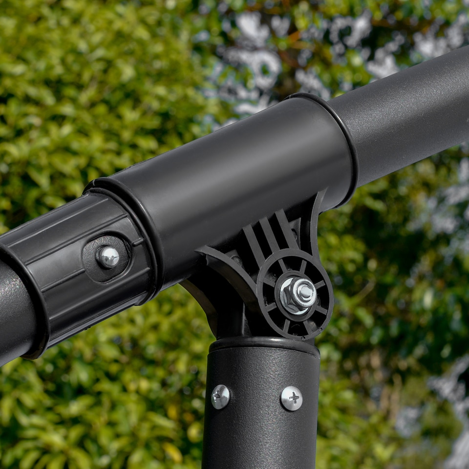 image 1 of Outsunny 2.7m Garden Banana Parasol Cantilever Umbrella with Crank Handle and Cross Base for Outdoor, Hanging Sun Shade, Black